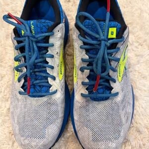 Brooks Men’s Lauftlite Running Shoes — Blue / White / Neon Yellow / Red